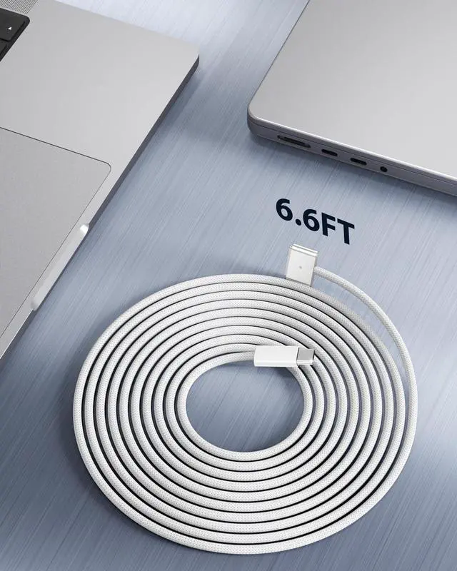 Alt view image 7 of 7 - BONAEVER For 140W USB C to Magnetic 3 Cable, Compatible with MacBook Air 13 / 15 inch M3 2024, MacBook Air 15 inch M2 2023, MacBook Air 13 inch M2 2022, MacBook Pro 14 / 16-inch M2 2023 - 6.6FT White