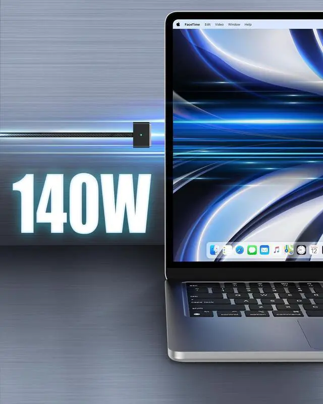 Alt view image 5 of 7 - BONAEVER For 140W USB C to Magnetic 3 Cable, Compatible with MacBook Air 13 / 15 inch M3 2024, MacBook Air 15 inch M2 2023, MacBook Air 13 inch M2 2022, MacBook Pro 14 / 16-inch M2 2023 - 6.6FT Black