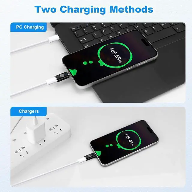 Alt view image 2 of 7 - BONAEVER 2 Pack USB C Charging Adapter for iPhone 15 Series, Lighting (Female) to USB C (Male) Adapter, 35W PD USB Type C Converter for Galaxy S24 Ultra S23 Fe S22+, Z Flip 5, and More Type C Devices