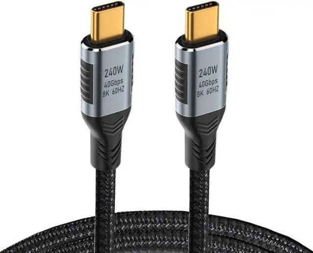 Main image of USB C to USB C Charging Cable,USB4.0 240W Type C Fast Charging Cord Nylon Braided for Type C Laptop, Hub, Docking, Supports 8K 60Hz HD Display, 40 Gbps Data Transfer, and More (0.5M/1.65 ft)
