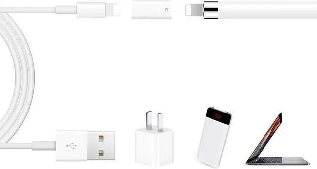 Alt view image 4 of 7 - BONAEVER 3 Pack iPencil Accessories for Apple Pencil 1st Generation, Stylus Pencil Tip + Magnetic Replacement Cap Top Cover + Charger Adapter for Apple Pen 1st Gen for iPad Pro 10.5" 12.9" 9.7" White
