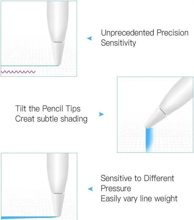 Alt view image 6 of 7 - BONAEVER 3 Pack iPencil Accessories for Apple Pencil 1st Generation, Stylus Pencil Tip + Magnetic Replacement Cap Top Cover + Charger Adapter for Apple Pen 1st Gen for iPad Pro 10.5" 12.9" 9.7" White