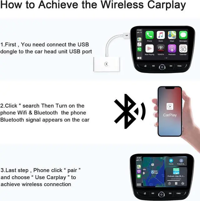 Alt view image 5 of 7 - Wireless CarPlay Adapter for iPhone, Upgrade Apple CarPlay Dongle for Car's Original Wired CarPlay, Convert Factory Wired to Wireless CarPlay, for Cars from 2015 & iPhone iOS 10+