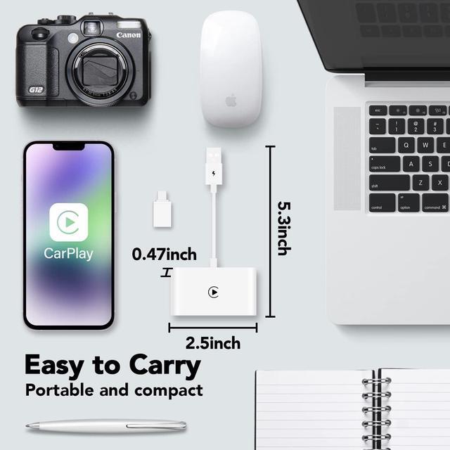 Alt view image 7 of 7 - Wireless Carplay Adapter for Factory Wired CarPlay Apple Carplay Wireless Adapter Plug & Play Wired to Wireless CarPlay Dongle 2024 Update Low Latency