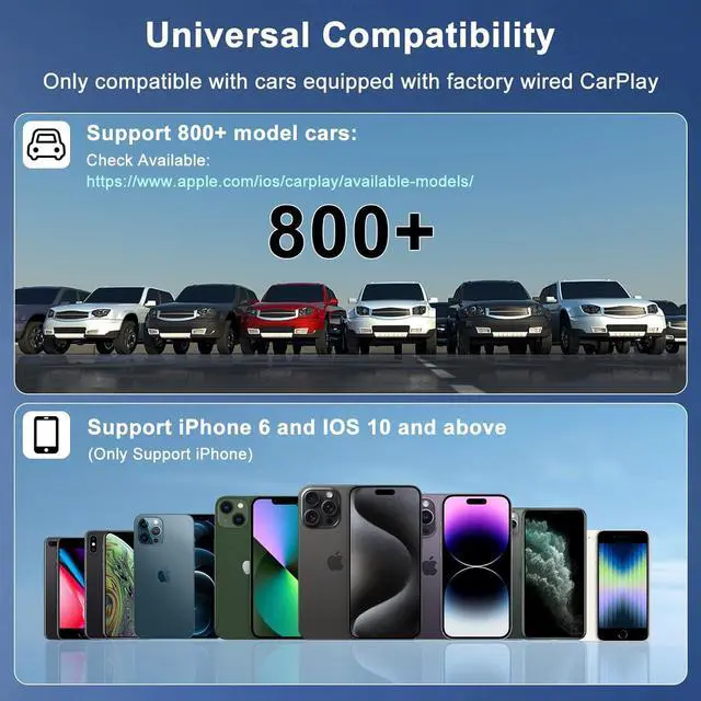 Alt view image 7 of 7 - Wireless CarPlay Adapter for iPhone - 2024 Apple CarPlay Wireless Adapter 5Ghz WiFi Auto Connect Car Play Wireless Adapter-Wireless Apple CarPlay Adapter for iPhone & OEM Wired CarPlay Car