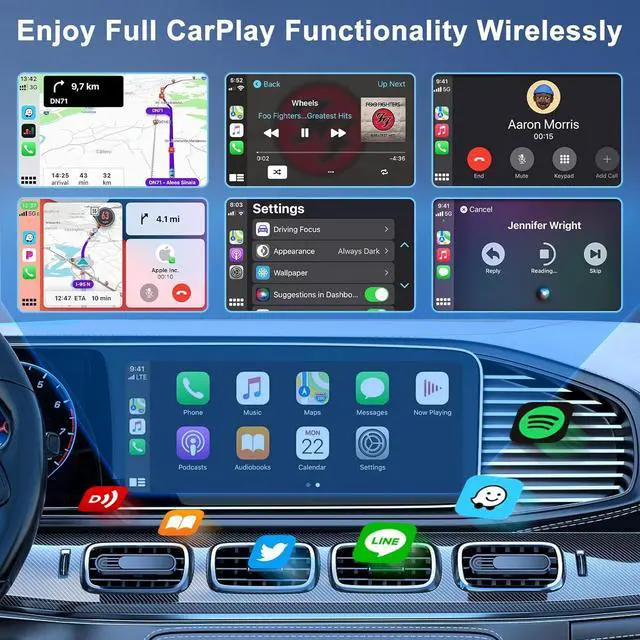 Alt view image 6 of 7 - Wireless CarPlay Adapter for iPhone - 2024 Apple CarPlay Wireless Adapter 5Ghz WiFi Auto Connect Car Play Wireless Adapter-Wireless Apple CarPlay Adapter for iPhone & OEM Wired CarPlay Car