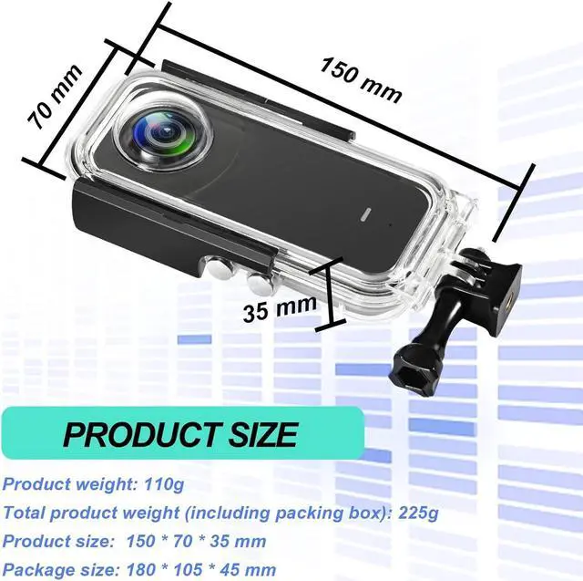 Alt view image 4 of 7 - Waterproof Case for Insta 360 one X3 Action Camera, Underwater Diving Protective Housing 40M with Bracket Accessories