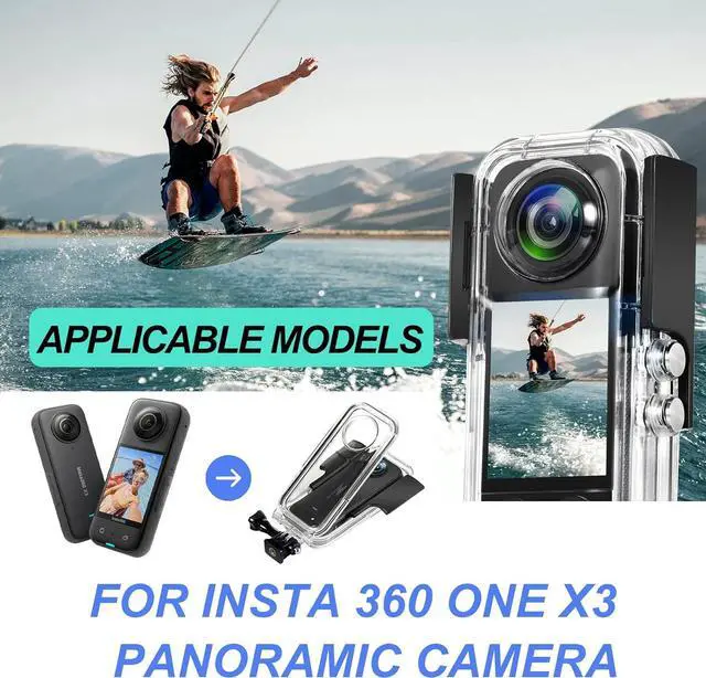 Alt view image 3 of 7 - Waterproof Case for Insta 360 one X3 Action Camera, Underwater Diving Protective Housing 40M with Bracket Accessories