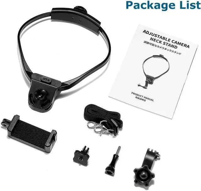 Alt view image 7 of 7 - POV VLOG Neck Holder Mount for Gopro Smartphone,360° Rotation Neck Mount Chest Holder with Shoulder Strap for Phones Gopro 12 11 10 9 8 7 Insta360 OSMO Action AKASO Action Cameras