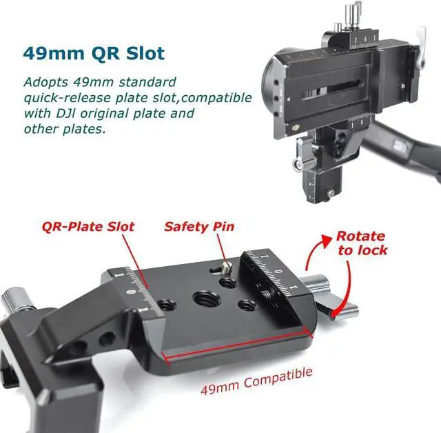 Alt view image 3 of 7 - Vertical Camera Mount for DJI RS 2 / RS 3 / RS 3 Pro Gimbal, Aluminum Vertical Shooting Mounting Plate for Social Media DJI Stabilizer Accessories