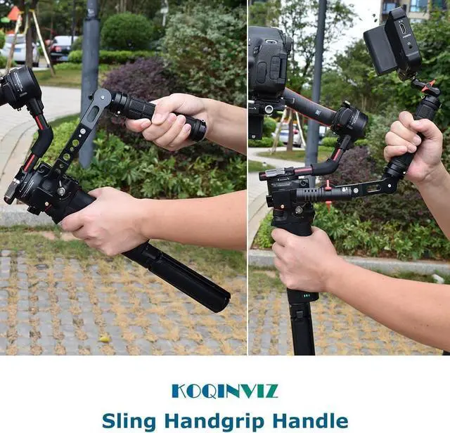Alt view image 7 of 7 - 360° Adjustable Handgrip Handle with NATO Clamp for DJI RS3 Pro/RS3 Mini/RS3/RS2/RSC2, Gimbal Sling Grip with Coldshoe 1/4" Holes Extension Mount