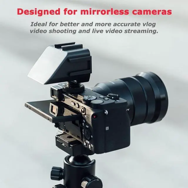 Alt view image 2 of 7 - Vlog Selfie Flip Screen for Mirrorless Camera, Reverse Mirror with 3 ColdShoe Mounts for Sony A7III A7II A6000/A6300/A6500 Fujifilm XT20 xt30 XT2 XT3 Canon Panasonic Nikon Cameras