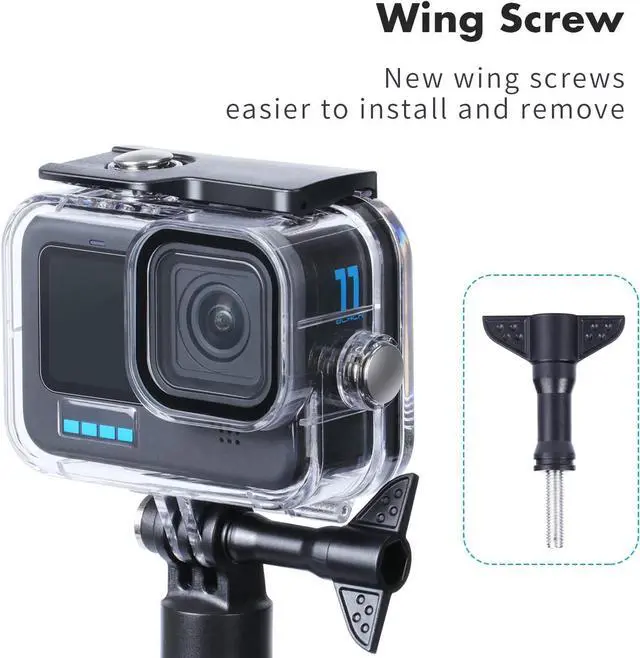 Alt view image 5 of 7 - Waterproof Dive Case Housing for Gopro Hero 13/12/11/10/9 Black Action Camera Accessories with 3 Pack Underwater Filter Diving Protective Shell