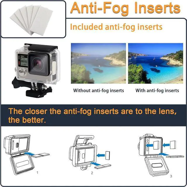 Alt view image 4 of 7 - Waterproof Housing Case for GoPro Hero 4, Hero 3+, Hero 3 Underwater Photography - Waterproof Up to 131 ft (40M) - with Quick Release Mount, Thumb Screw, 6pcs Anti-fog inserts