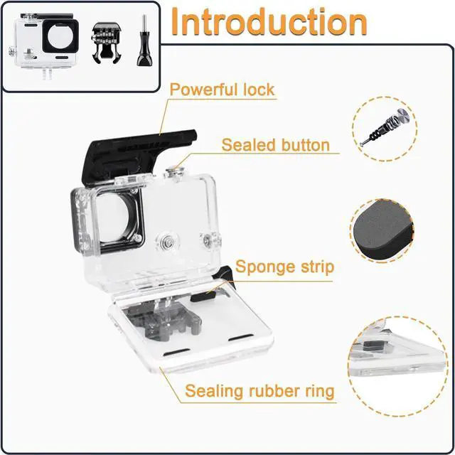 Alt view image 5 of 7 - Waterproof Housing Case for GoPro Hero 4, Hero 3+, Hero 3 Underwater Photography - Waterproof Up to 131 ft (40M) - with Quick Release Mount, Thumb Screw, 6pcs Anti-fog inserts