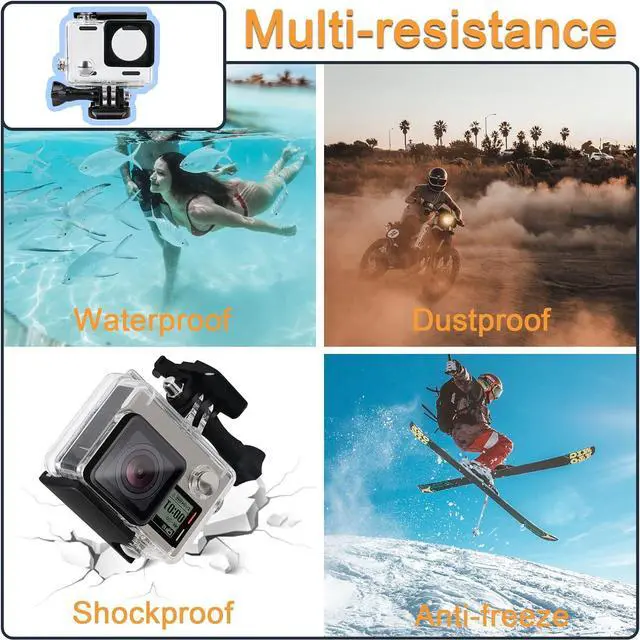 Alt view image 7 of 7 - Waterproof Housing Case for GoPro Hero 4, Hero 3+, Hero 3 Underwater Photography - Waterproof Up to 131 ft (40M) - with Quick Release Mount, Thumb Screw, 6pcs Anti-fog inserts