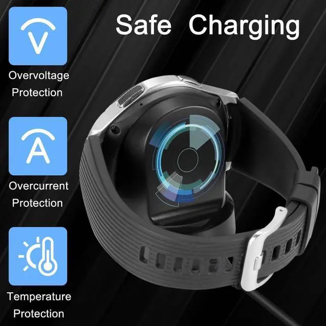Alt view image 5 of 7 - Charger for Samsung Gear S2 S3, Charger Cradle Dock Stand Holder USB Charging Cable for Gear S2 S3 Classic Smart Watch, Replacement Watch Charger
