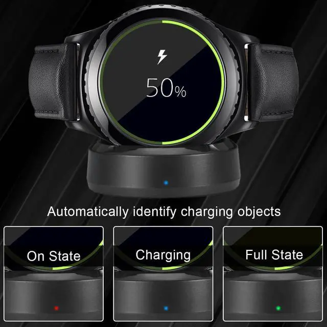 Alt view image 2 of 7 - Charger for Samsung Gear S2 S3, Charger Cradle Dock Stand Holder USB Charging Cable for Gear S2 S3 Classic Smart Watch, Replacement Watch Charger