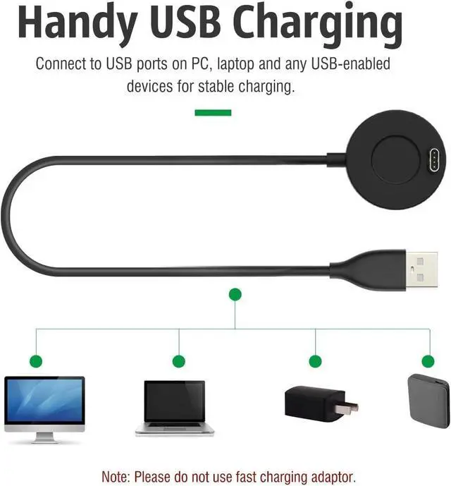Alt view image 3 of 6 - Charger Compatible with Garmin Fenix 5/5S/5X, Fenix 6/6S/6X, Fenix 7/7S/7X Charger Charging Stand, Charging Dock Station Cradle Holder Accessory with 1m USB Cable for Vivoactive 3/4 Smartwatch