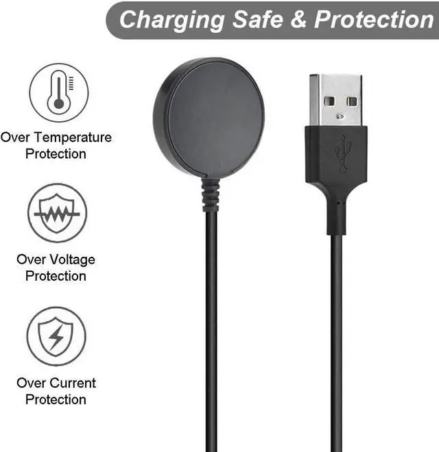 Alt view image 5 of 7 - Charger for Samsung Galaxy Watch 3/Watch 4/Watch 5/Watch 6, Replacement Charging Cable Cord for Samsung Galaxy Watch 6 Classic/5 Pro/4/3/Acitve 2/1 Smart Watch [2-Pack, 3.3ft]