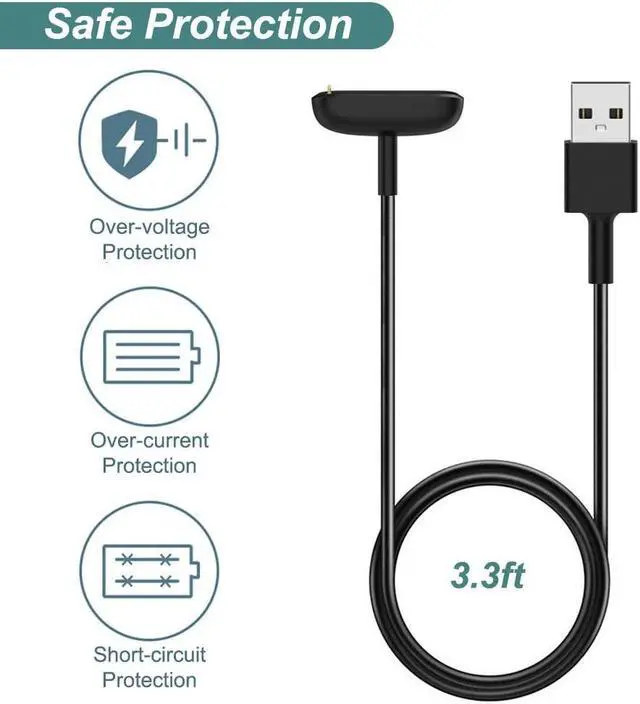 Alt view image 6 of 7 - Charger for Fitbit Charge 5 / Fitbit Charge 6 / Fitbit Luxe, Replacement Charging Cable Cord Accessories for Fitbit Luxe/Charge 5/Charge 6 [2-Pack, 3.3ft/1m]