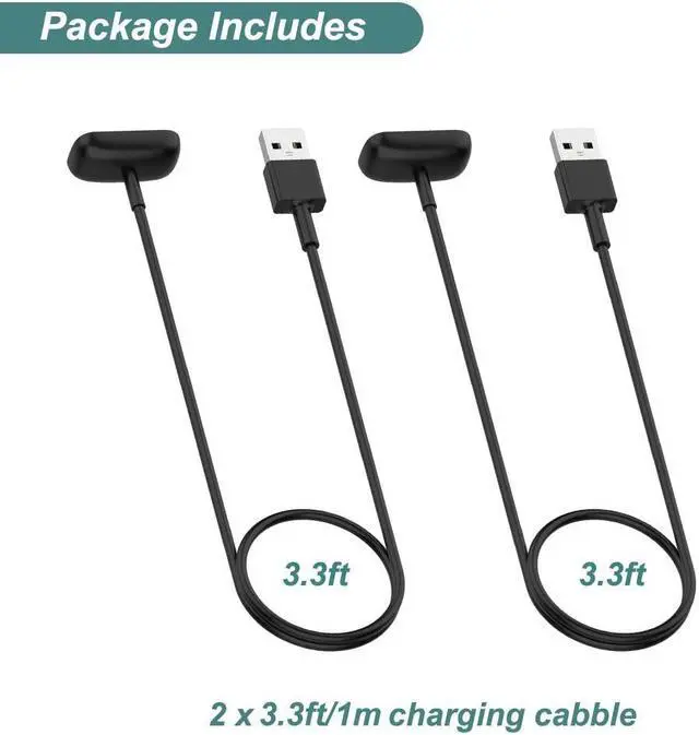 Alt view image 4 of 7 - Charger for Fitbit Charge 5 / Fitbit Charge 6 / Fitbit Luxe, Replacement Charging Cable Cord Accessories for Fitbit Luxe/Charge 5/Charge 6 [2-Pack, 3.3ft/1m]