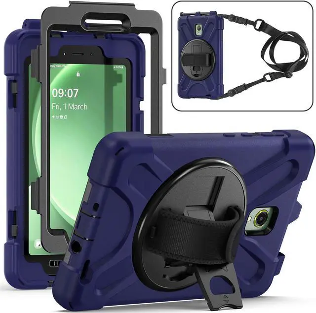 Main image of BONAEVER For Samsung Galaxy Tab Active 3 8.0 inch 2020 Case Model SM-T570 SM-T575 SM-T577 Shockproof Cover with Pencil Holder Stand and le & Shoulder Strap