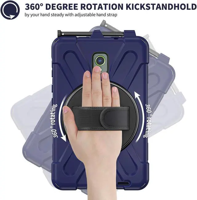 Alt view image 5 of 7 - BONAEVER For Samsung Galaxy Tab Active 3 8.0 inch 2020 Case Model SM-T570 SM-T575 SM-T577 Shockproof Cover with Pencil Holder Stand and le & Shoulder Strap