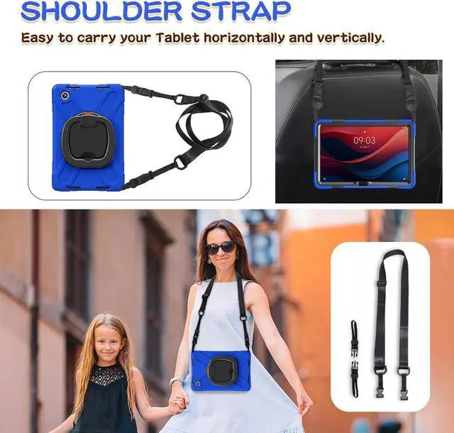 Alt view image 3 of 7 - BONAEVER Case for Lenovo Tab M11 11 inch 2024 Model TB330FU TB330XU TB-331FC Protective Cover with S Pen Holder Stand Hand/Shoulder Strap Blue