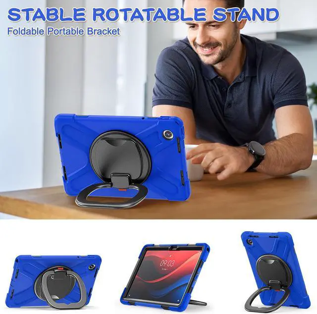 Alt view image 5 of 7 - BONAEVER Case for Lenovo Tab M11 11 inch 2024 Model TB330FU TB330XU TB-331FC Protective Cover with S Pen Holder Stand Hand/Shoulder Strap Blue
