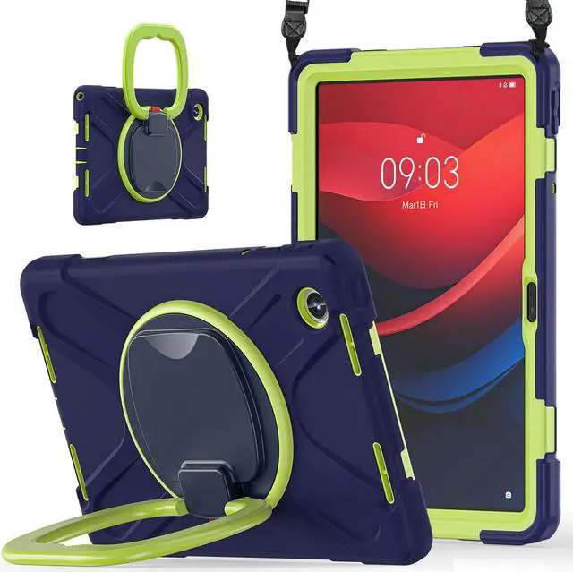 Main image of BONAEVER Case for Lenovo Tab M11 11 inch 2024 Model TB330FU TB330XU TB-331FC Protective Cover with S Pen Holder Stand Hand/Shoulder Strap Navy Blue