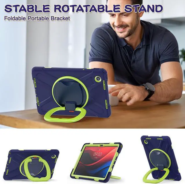 Alt view image 5 of 7 - BONAEVER Case for Lenovo Tab M11 11 inch 2024 Model TB330FU TB330XU TB-331FC Protective Cover with S Pen Holder Stand Hand/Shoulder Strap Navy Blue