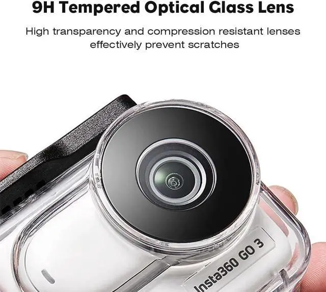 Alt view image 2 of 6 - Dive Housing Case for Insta360 GO 3,Protective Waterproof Shell 60M/197FT Water Resistant with Anti Fog Inserts for Insta360 GO 3