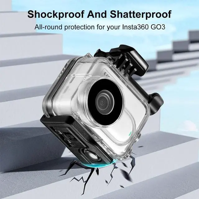 Alt view image 4 of 6 - Dive Housing Case for Insta360 GO 3,Protective Waterproof Shell 60M/197FT Water Resistant with Anti Fog Inserts for Insta360 GO 3
