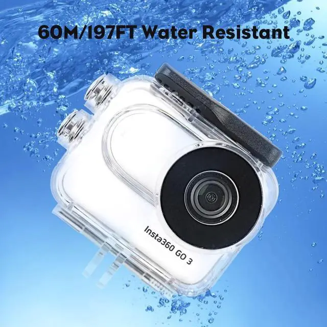 Alt view image 3 of 6 - Dive Housing Case for Insta360 GO 3,Protective Waterproof Shell 60M/197FT Water Resistant with Anti Fog Inserts for Insta360 GO 3