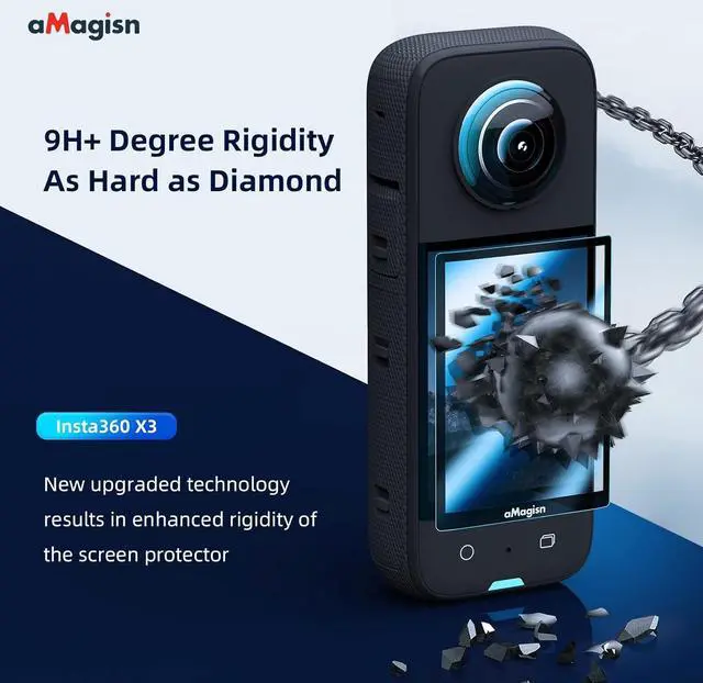 Alt view image 5 of 7 - 360 X3 Aluminium Protective Cage with Sticky Lens Guards Cap and Screen Protector for Insta360 X3,Metal Durable Housing Frame with Cold Shoe Mount,Bundle Accessories for Insta 360 X3