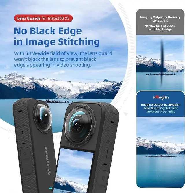 Alt view image 4 of 7 - 360 X3 Aluminium Protective Cage with Sticky Lens Guards Cap and Screen Protector for Insta360 X3,Metal Durable Housing Frame with Cold Shoe Mount,Bundle Accessories for Insta 360 X3