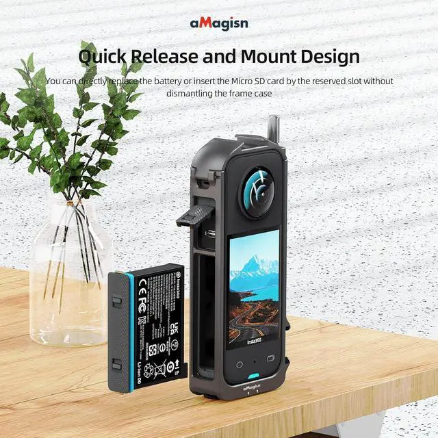 Alt view image 7 of 7 - 360 X3 Aluminium Protective Cage with Sticky Lens Guards Cap and Screen Protector for Insta360 X3,Metal Durable Housing Frame with Cold Shoe Mount,Bundle Accessories for Insta 360 X3