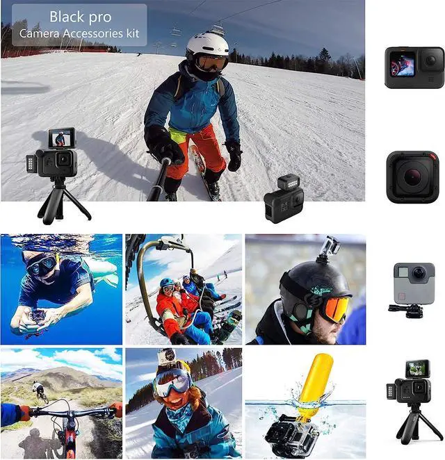 Alt view image 6 of 7 - 60 in 1 Camera Accessories Kit Compatible with GoPro Hero 12 11 10 9 8 7, GoPro Max, GoPro Fusion, DJI Osmo Action, AKASO, APEMAN, Campark, SJCAM
