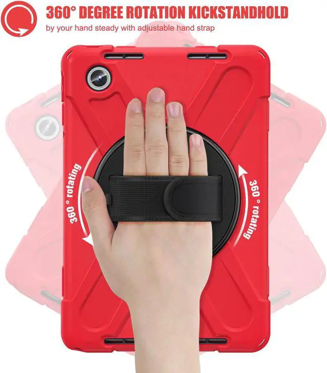 Alt view image 4 of 7 - BONAEVER Case for Lenovo Tab M11 11 inch 2024 Model TB330FU TB330XU TB-331FC Protective Cover with S Pen Holder Stand Hand/Shoulder Strap Red