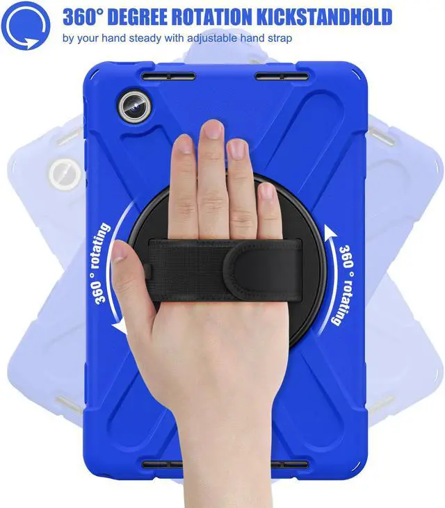 Alt view image 4 of 7 - BONAEVER Case for Lenovo Tab M11 11 inch 2024 Model TB330FU TB330XU TB-331FC Protective Cover with S Pen Holder Stand Hand/Shoulder Strap Blue