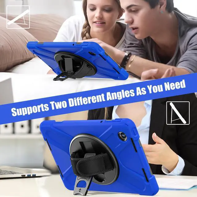 Alt view image 5 of 7 - BONAEVER Case for Lenovo Tab M11 11 inch 2024 Model TB330FU TB330XU TB-331FC Protective Cover with S Pen Holder Stand Hand/Shoulder Strap Blue