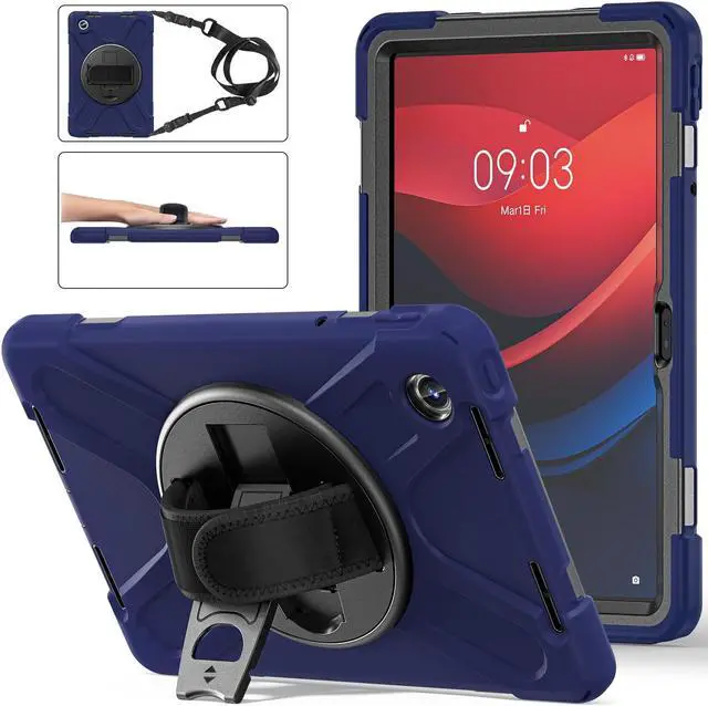 Main image of BONAEVER Case for Lenovo Tab M11 11 inch 2024 Model TB330FU TB330XU TB-331FC Protective Cover with S Pen Holder Stand Hand/Shoulder Strap Navy Blue