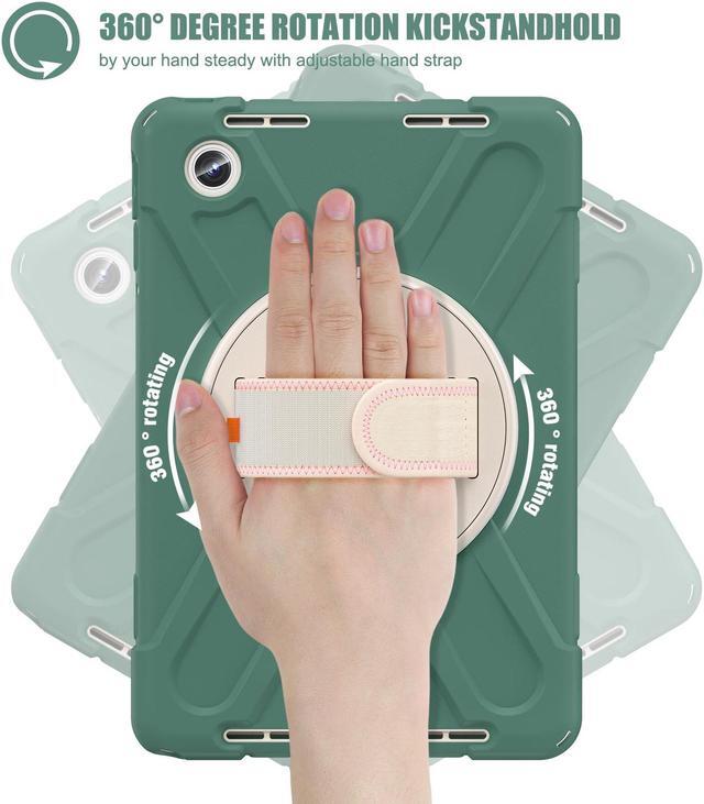 Alt view image 4 of 7 - BONAEVER Case for Lenovo Tab M11 11 inch 2024 Model TB330FU TB330XU TB-331FC Protective Cover with S Pen Holder Stand Hand/Shoulder Strap Dark Green