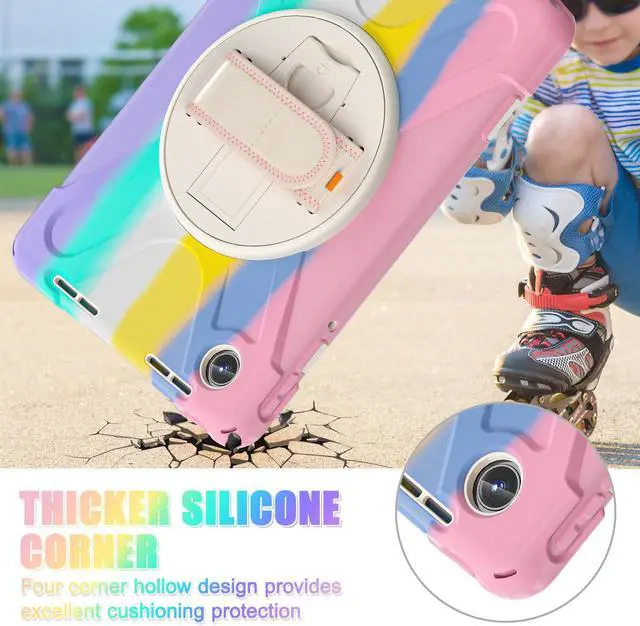 Alt view image 2 of 7 - BONAEVER Case for Lenovo Tab M11 11 inch 2024 Model TB330FU TB330XU TB-331FC Protective Cover with S Pen Holder Stand Hand/Shoulder Strap Colorful Tree