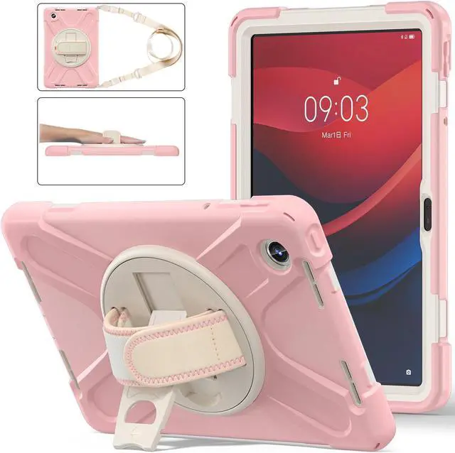 Main image of BONAEVER Case for Lenovo Tab M11 11 inch 2024 Model TB330FU TB330XU TB-331FC Protective Cover with S Pen Holder Stand Hand/Shoulder Strap Pink