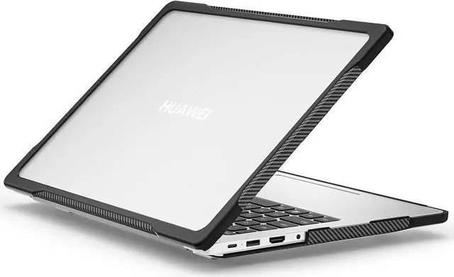 Main image of BONAEVER for Huawei MateBook D14 / D14SE 2023 2024 Case Heavy Duty Rugged Full Shockproof Protective Cover, Dual Layer Laptop Transparent Hard Shell Case with TPU Frame Clear