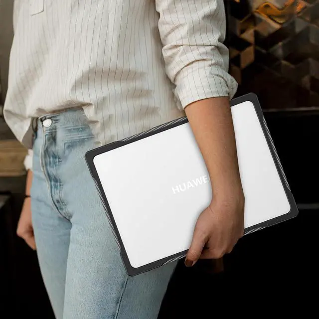 Alt view image 7 of 7 - BONAEVER for Huawei MateBook D14 / D14SE 2023 2024 Case Heavy Duty Rugged Full Shockproof Protective Cover, Dual Layer Laptop Transparent Hard Shell Case with TPU Frame Clear