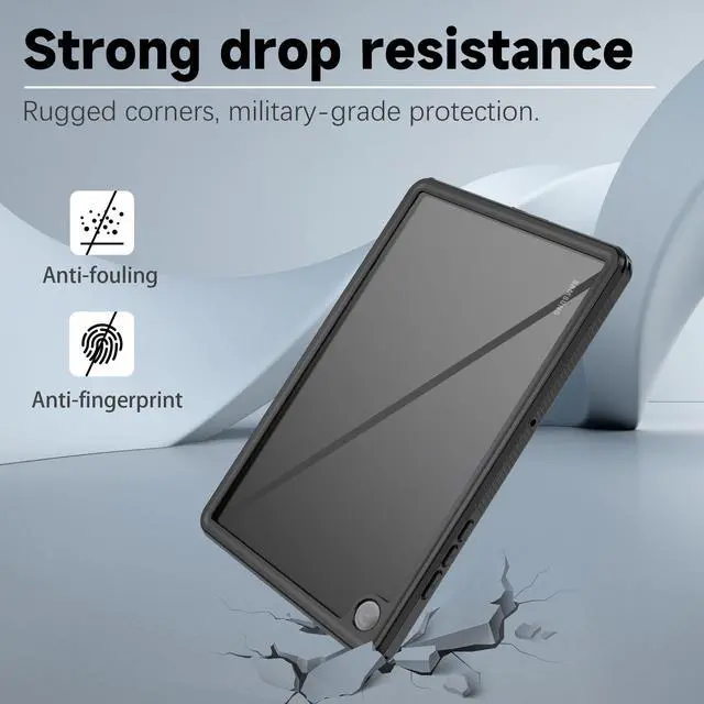 Alt view image 4 of 7 - Waterproof Case For Samsung Galaxy Tab A9 Plus 10.9 inch 2023 Model SM-X210/X216/X218 with Built-in Screen Protector, Full Body Shockproof Protection Case with Strap