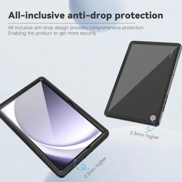 Alt view image 2 of 7 - Waterproof Case For Samsung Galaxy Tab A9 Plus 10.9 inch 2023 Model SM-X210/X216/X218 with Built-in Screen Protector, Full Body Shockproof Protection Case with Strap